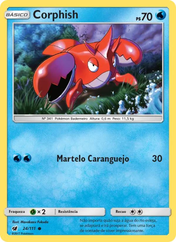 Carta Corphish, número 24/111 da coleção Invasão Carmim