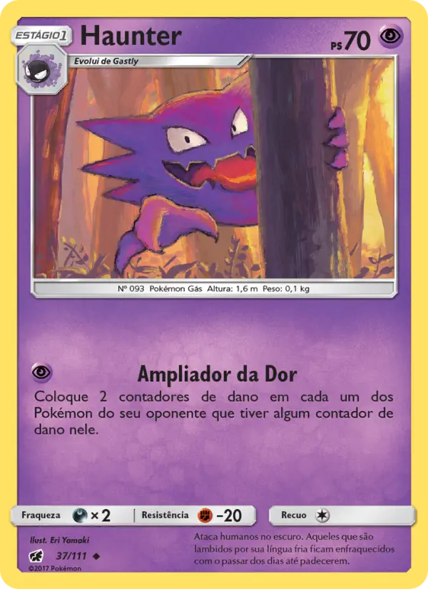 Carta Haunter, número 37/111 da coleção Invasão Carmim
