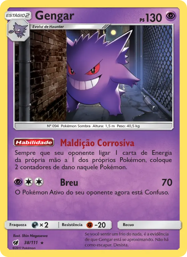 Carta Gengar, número 38/111 da coleção Invasão Carmim