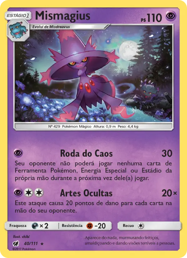 Carta Mismagius, número 40/111 da coleção Invasão Carmim