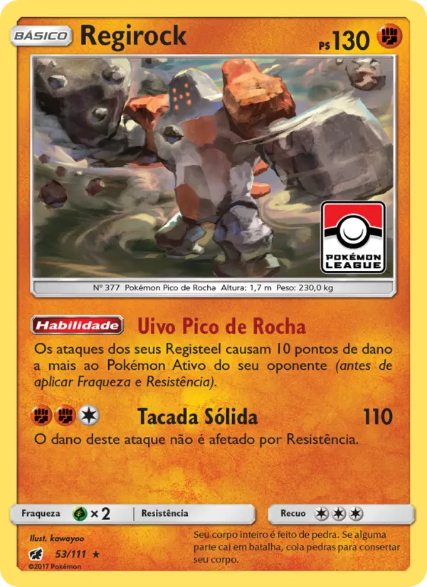 Carta Regirock, número 53/111 da coleção Invasão Carmim