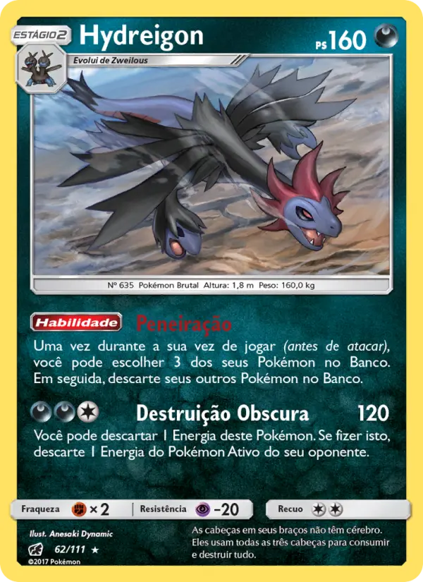 Carta Hydreigon, número 62/111 da coleção Invasão Carmim