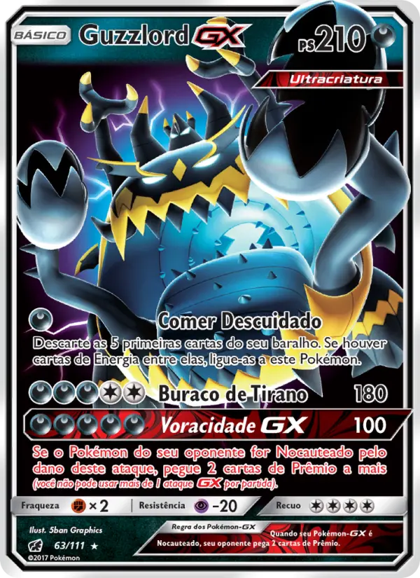 Carta Guzzlord GX, número 63/111 da coleção Invasão Carmim