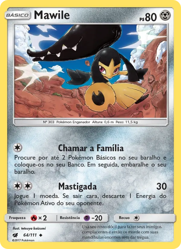Carta Mawile, número 64/111 da coleção Invasão Carmim
