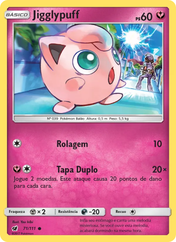 Carta Jigglypuff, número 71/111 da coleção Invasão Carmim