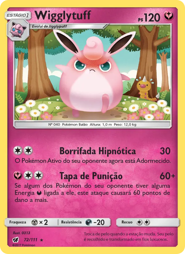 Carta Wigglytuff, número 72/111 da coleção Invasão Carmim