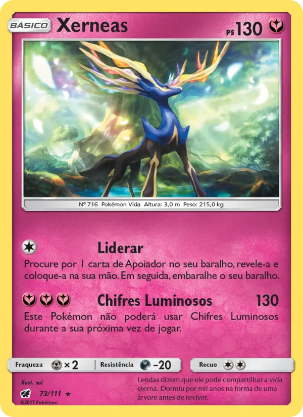 Carta Xerneas, número 73/111 da coleção Invasão Carmim