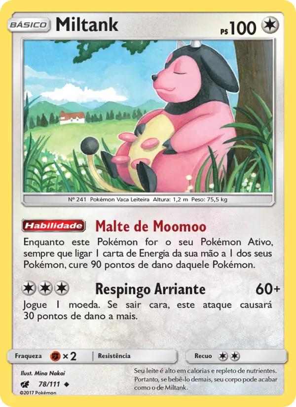 Carta Miltank, número 78/111 da coleção Invasão Carmim