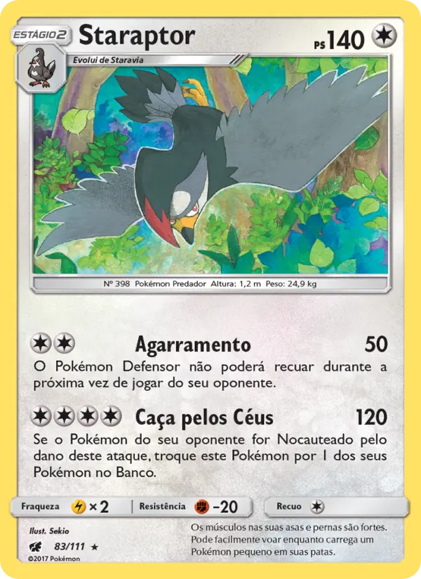 Carta Staraptor, número 83/111 da coleção Invasão Carmim