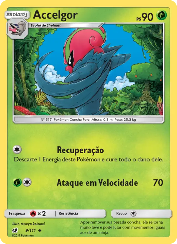 Carta Accelgor, número 9/111 da coleção Invasão Carmim