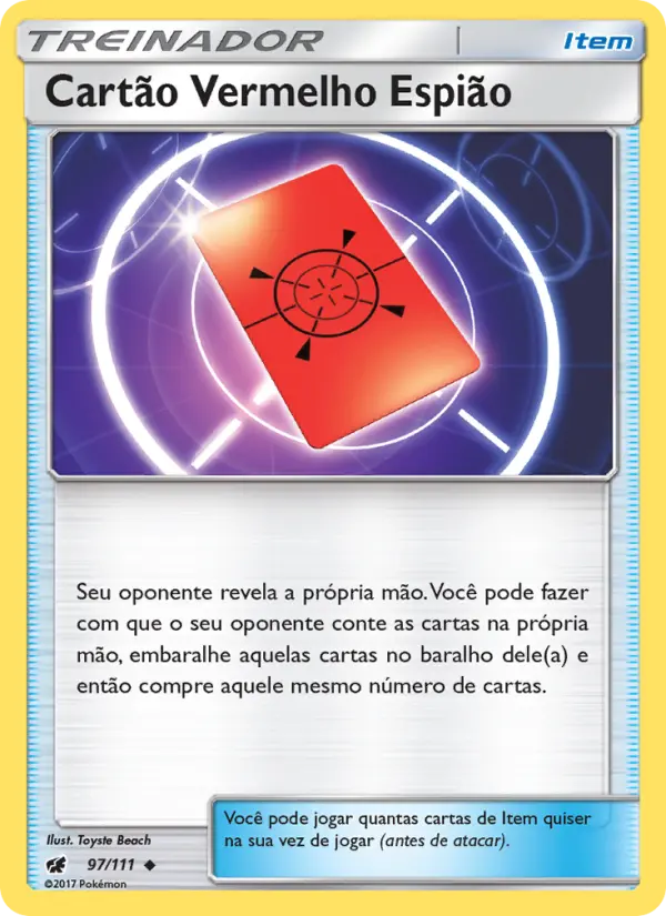 Carta Cartão Vermelho Espião, número 97/111 da coleção Invasão Carmim