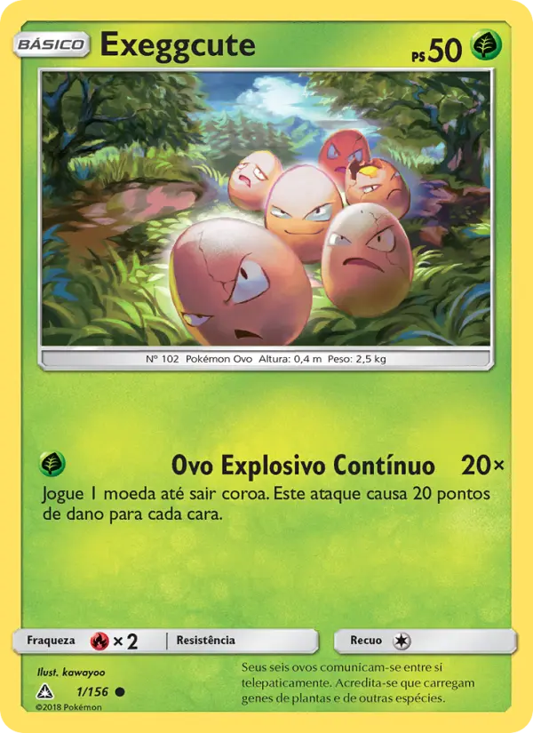 Carta Exeggcute, número 1/156 da coleção Ultra Prisma