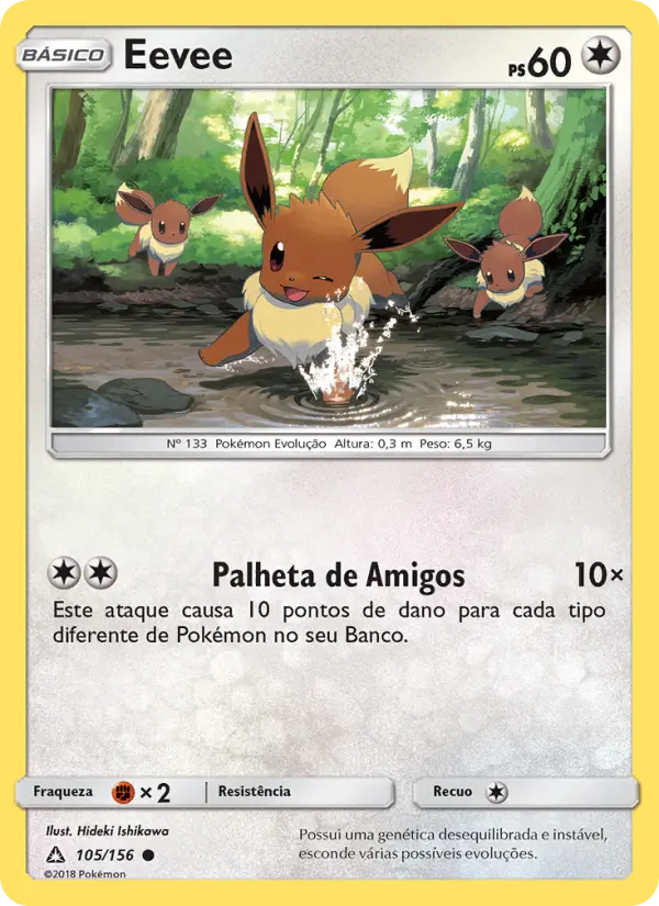 Carta Eevee, número 105/156 da coleção Ultra Prisma