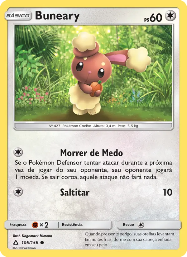 Carta Buneary, número 106/156 da coleção Ultra Prisma