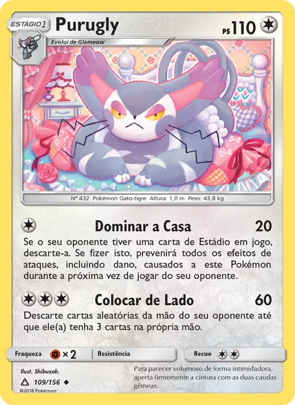 Carta Purugly, número 109/156 da coleção Ultra Prisma
