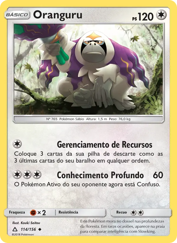 Carta Oranguru, número 114/156 da coleção Ultra Prisma