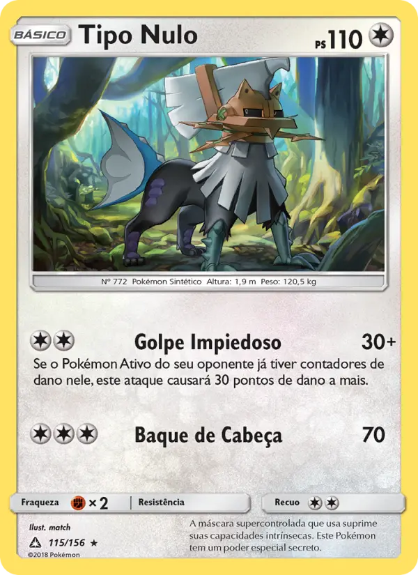Carta Tipo Nulo, número 115/156 da coleção Ultra Prisma