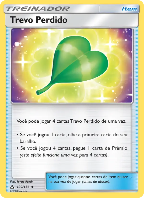 Carta Trevo Perdido, número 129/156 da coleção Ultra Prisma