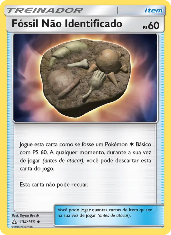 Carta Fóssil Não Identificado, número 134/156 da coleção Ultra Prisma