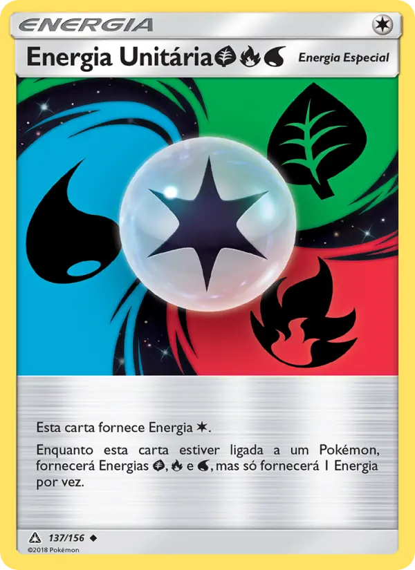 Carta Energia Unitária GrassFireWater, número 137/156 da coleção Ultra Prisma