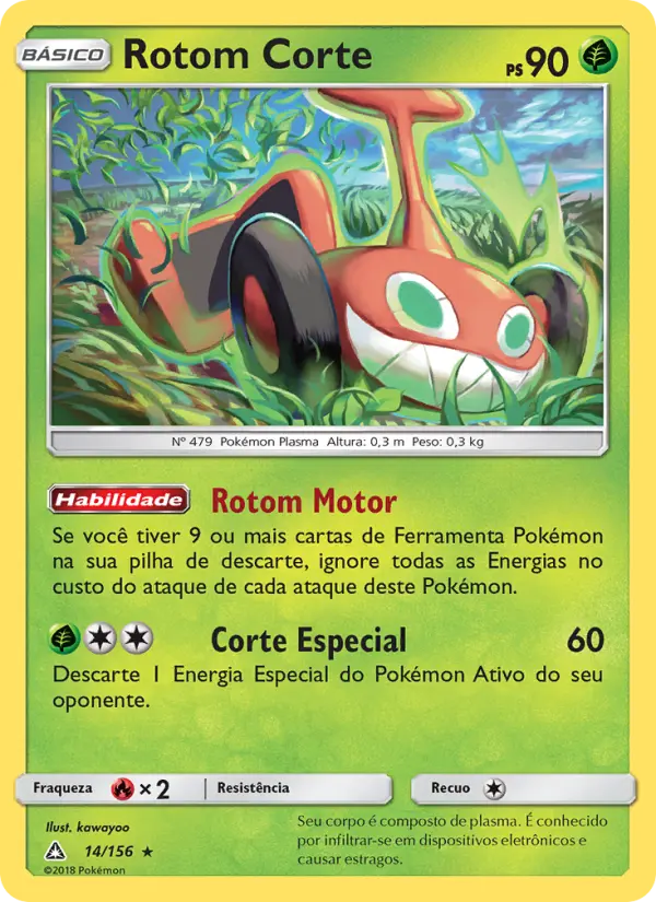 Carta Rotom Corte, número 14/156 da coleção Ultra Prisma