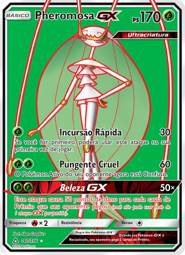 Carta Pheromosa GX, número 140/156 da coleção Ultra Prisma