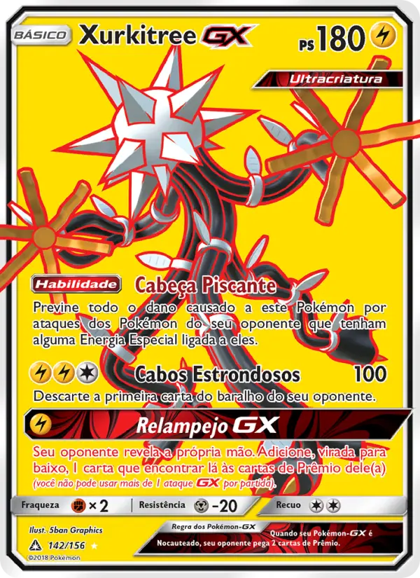 Carta Xurkitree GX, número 142/156 da coleção Ultra Prisma