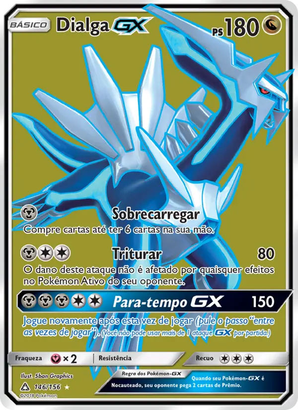 Carta Dialga GX, número 146/156 da coleção Ultra Prisma