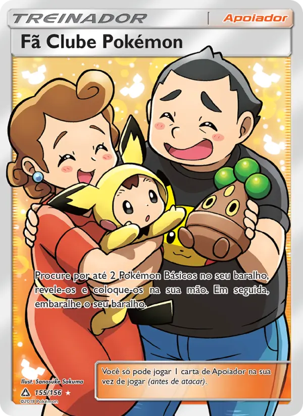 Carta Fã Clube Pokémon, número 155/156 da coleção Ultra Prisma