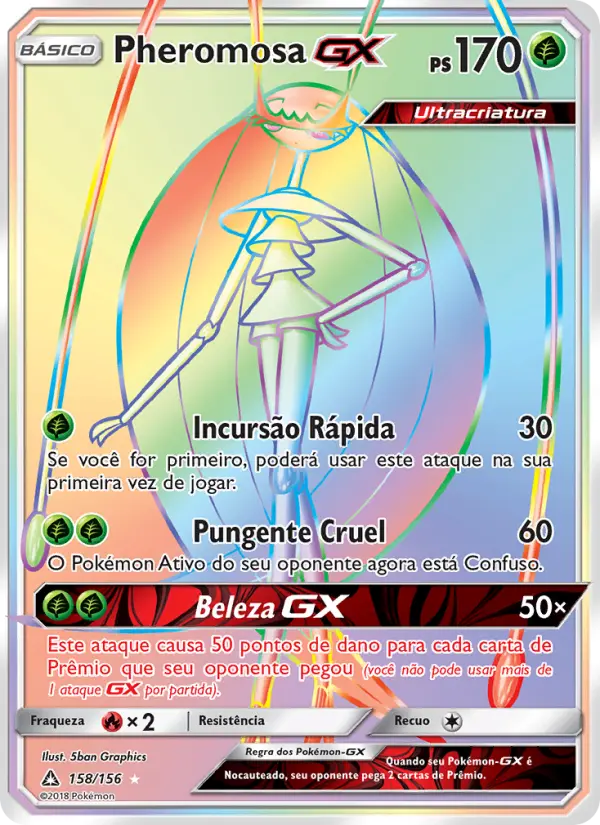 Carta Pheromosa GX, número 158/156 da coleção Ultra Prisma