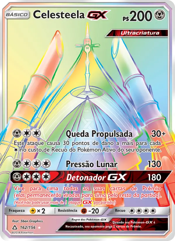 Carta Celesteela GX, número 162/156 da coleção Ultra Prisma
