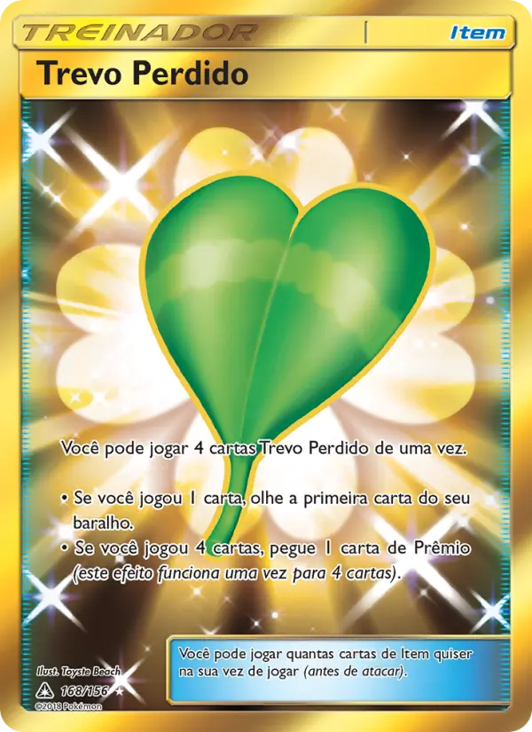 Carta Trevo Perdido, número 168/156 da coleção Ultra Prisma