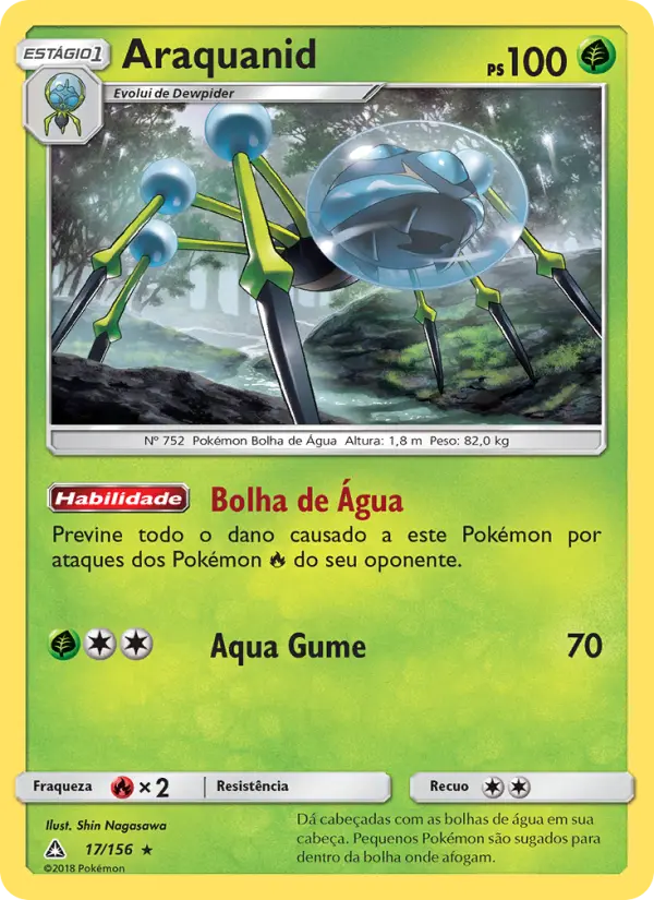Carta Araquanid, número 17/156 da coleção Ultra Prisma
