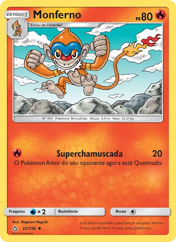 Carta Monferno, número 22/156 da coleção Ultra Prisma