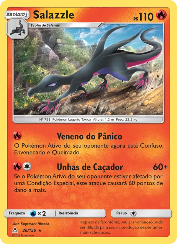 Carta Salazzle, número 26/156 da coleção Ultra Prisma