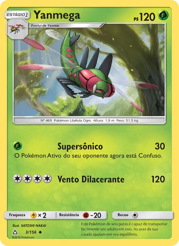 Carta Yanmega, número 3/156 da coleção Ultra Prisma