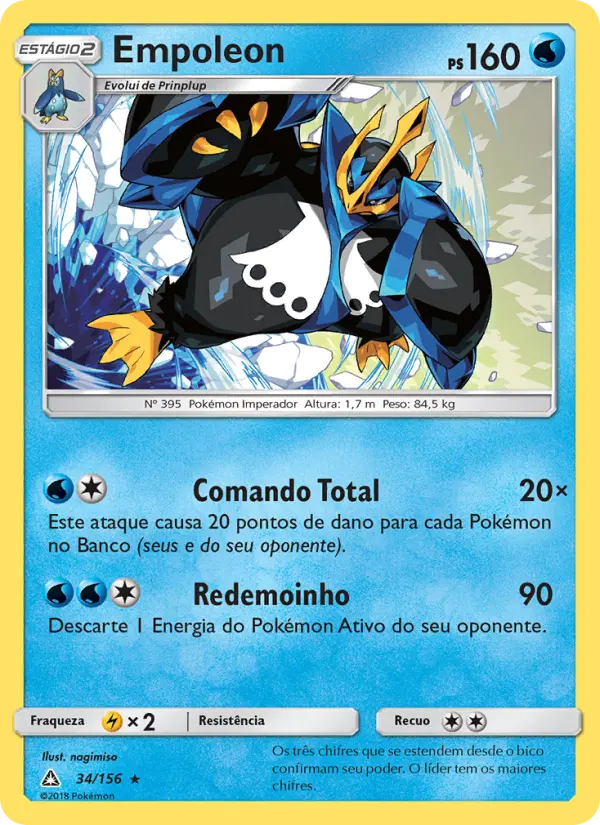 Carta Empoleon, número 34/156 da coleção Ultra Prisma