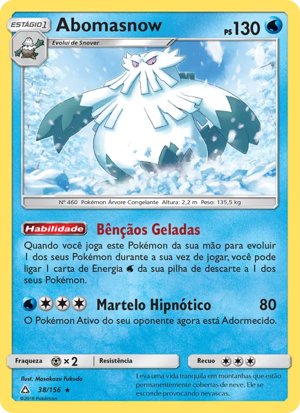 Carta Abomasnow, número 38/156 da coleção Ultra Prisma