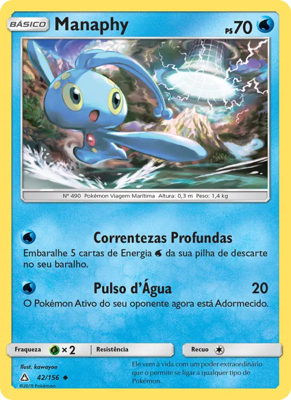 Carta Manaphy, número 42/156 da coleção Ultra Prisma