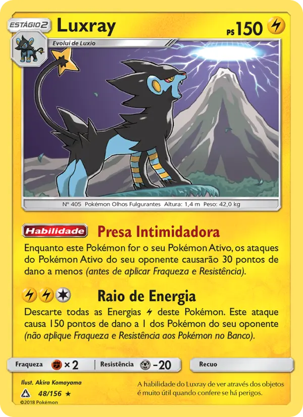 Carta Luxray, número 48/156 da coleção Ultra Prisma