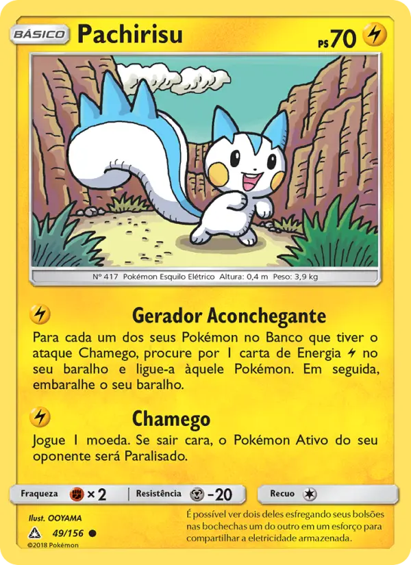 Carta Pachirisu, número 49/156 da coleção Ultra Prisma