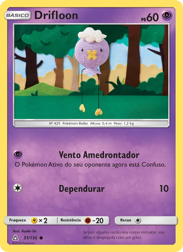 Carta Drifloon, número 51/156 da coleção Ultra Prisma