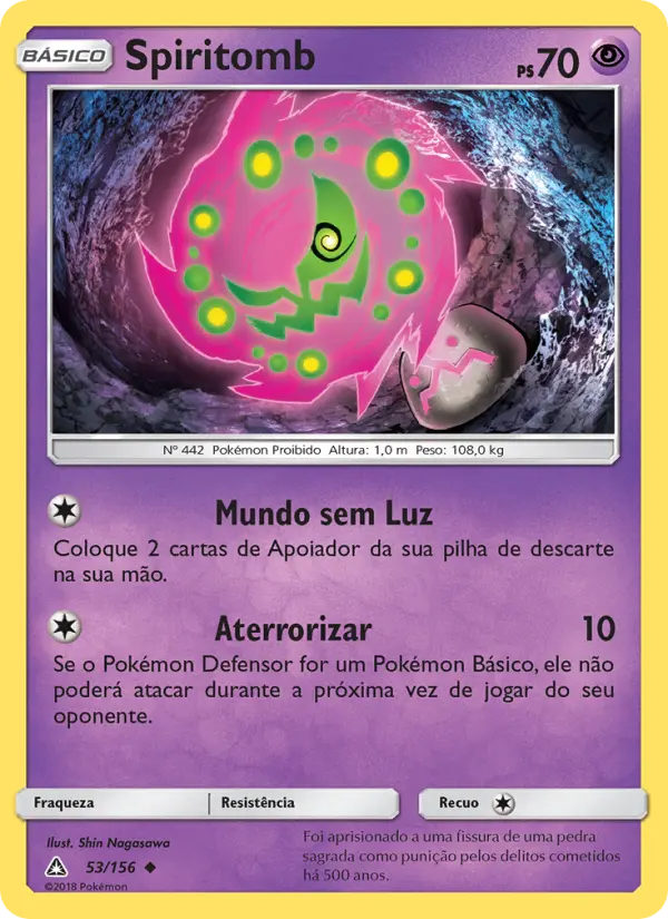 Carta Spiritomb, número 53/156 da coleção Ultra Prisma