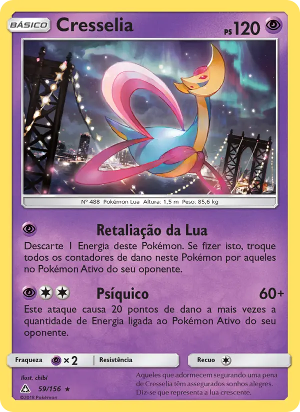 Carta Cresselia, número 59/156 da coleção Ultra Prisma