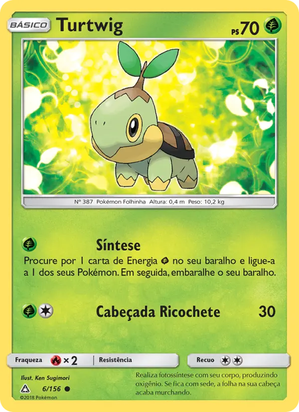Carta Turtwig, número 6/156 da coleção Ultra Prisma