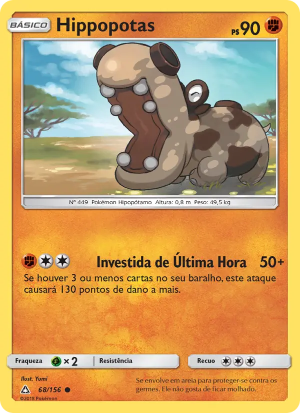 Carta Hippopotas, número 68/156 da coleção Ultra Prisma
