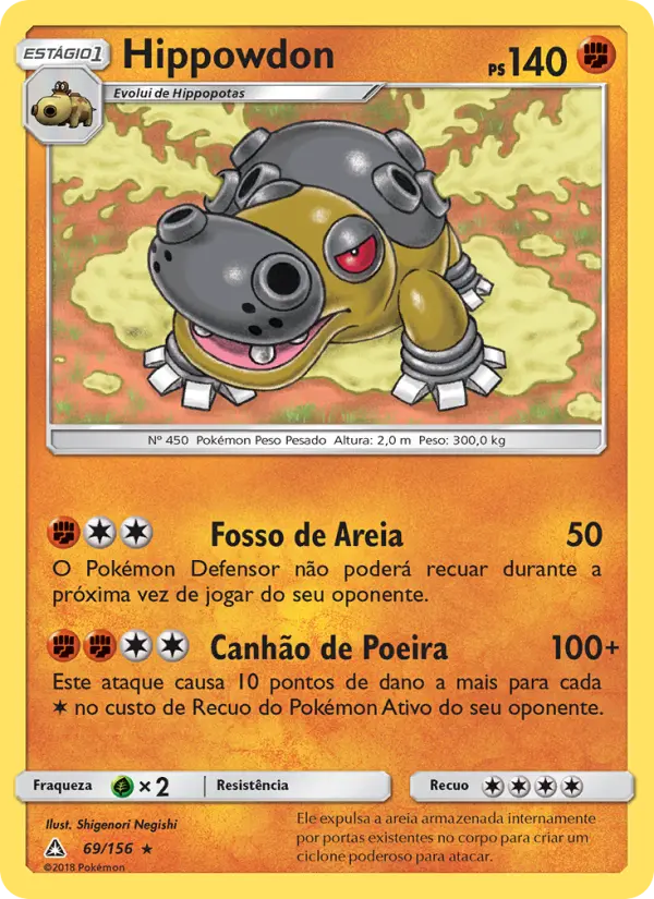 Carta Hippowdon, número 69/156 da coleção Ultra Prisma