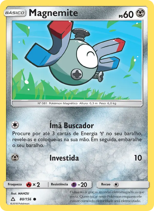 Carta Magnemite, número 80/156 da coleção Ultra Prisma