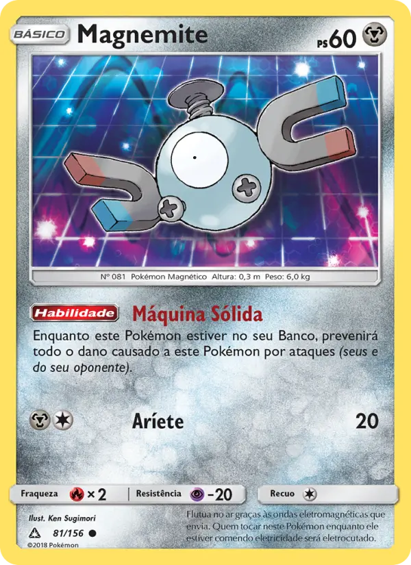 Carta Magnemite, número 81/156 da coleção Ultra Prisma