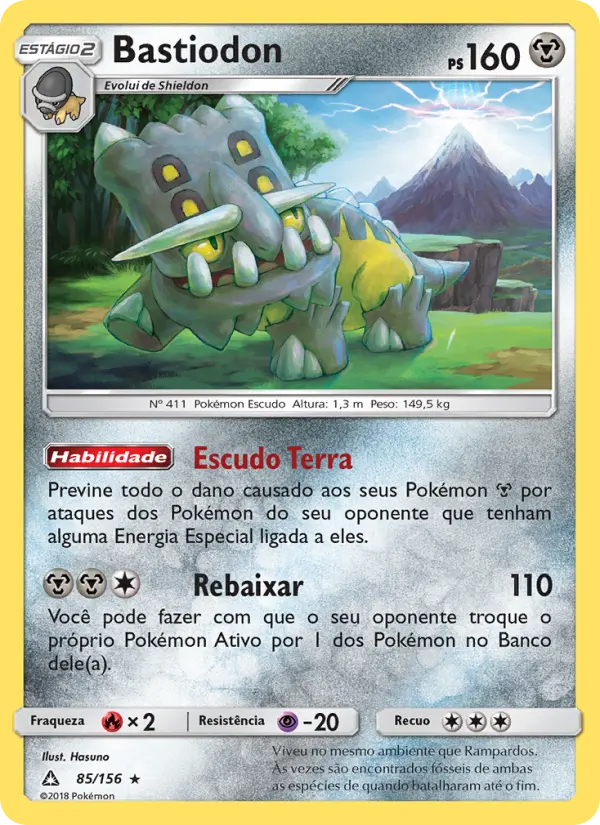 Carta Bastiodon, número 85/156 da coleção Ultra Prisma
